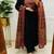 Floral embroidered pure cotton v neck kurta trouser & dupatta set