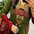 Floral embroidered pure cotton v neck kurta trouser & dupatta set