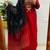 Floral embroidered pure cotton v neck kurta trouser & dupatta set