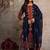 Floral embroidered pure cotton round neck kurta trouser & dupatta set