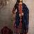 Floral embroidered pure cotton round neck kurta trouser & dupatta set