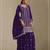 Purple embroidered chinon palazzo suit