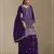 Purple embroidered chinon palazzo suit