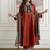 Floral embroidered pure cotton round neck kurta trouser & dupatta set