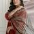 Floral embroidered pure cotton round neck kurta trouser & dupatta set
