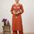 WOMEN COTTON SLAB HAND EMBROIDERY STRAIGHT KURTA WITH PANT 