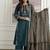 Floral embroidered pure cotton round neck kurta trouser & dupatta set
