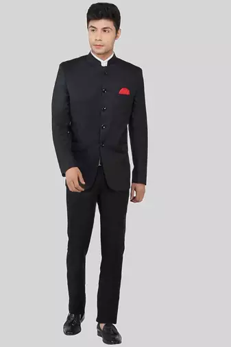 Mens black bandhgala blazer