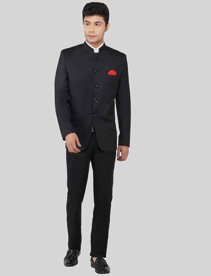 Mens black bandhgala blazer