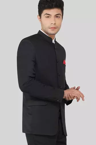 Mens black bandhgala blazer