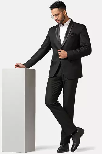 Mens black tuxedo suit