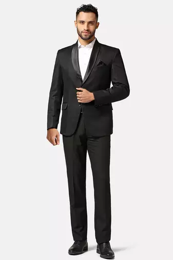 Mens black tuxedo suit