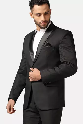 Mens black tuxedo suit