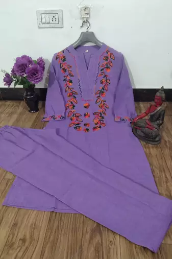 WOMEN COTTON SLAB STARIGHT KURTA WITH PANT 