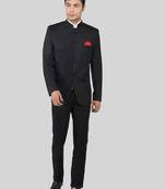 Mens black bandhgala suit