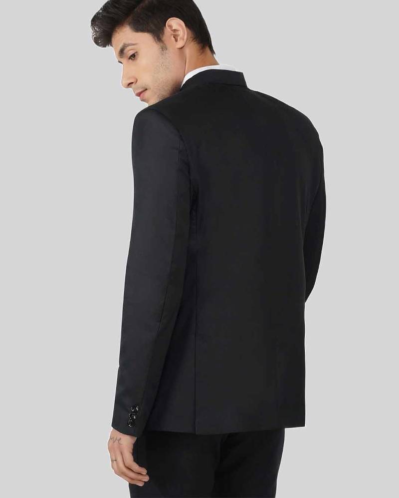 Mens black bandhgala suit