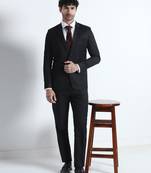Mens black notched lapel suit