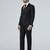 Mens black notched lapel suit
