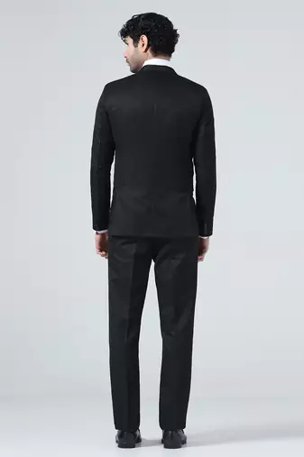 Mens black notched lapel suit