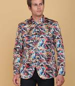 Mens printed bandhgala blazer