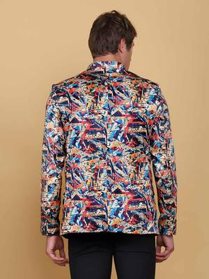 Mens printed bandhgala blazer 2