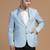 Mens blue linen solid blazer