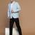 Mens blue linen solid blazer