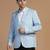 Mens blue linen solid blazer