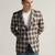 Mens beige checked tweed blazer