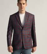 Mens red checked tweed blazer