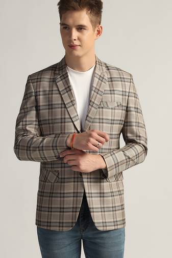 Mens multi checked tweed blazer