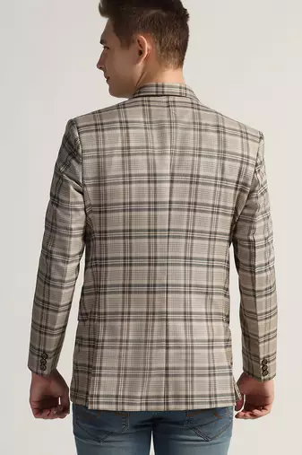 Mens multi checked tweed blazer