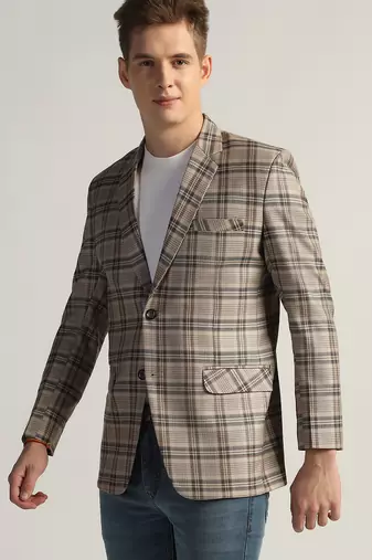 Mens multi checked tweed blazer