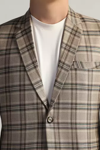 Mens multi checked tweed blazer