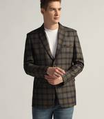 Mens brown checked tweed blazer