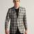 Mens dark grey checked tweed blazer
