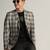Mens dark grey checked tweed blazer