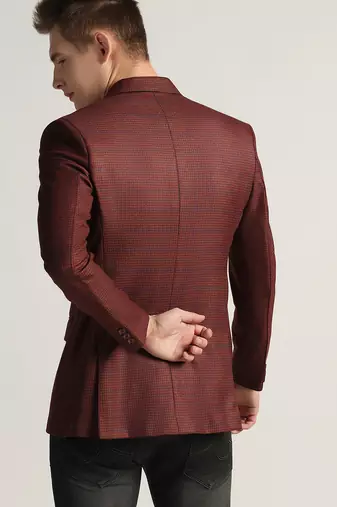 Mens red checked tweed blazer