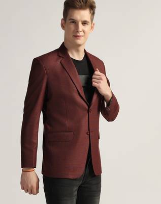 Mens red checked tweed blazer 3