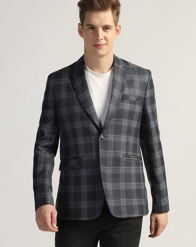Mens blue tweed blazer