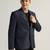 Mens royal blue checked tweed blazer