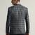 Mens blue checked tweed blazer