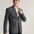 Mens blue checked tweed blazer