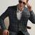 Mens blue checked tweed blazer