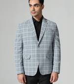 Mens light green checkered tweed blazer