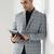 Mens light green checkered tweed blazer