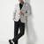 Mens white checkered tweed blazer