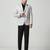 Mens white checkered tweed blazer