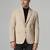 Men beige corduroy notched lapel blazer