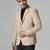 Men beige corduroy notched lapel blazer